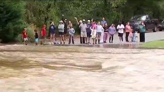 Families trapped by floodwater from Helene in Gwinnett County [upl. by Gascony]