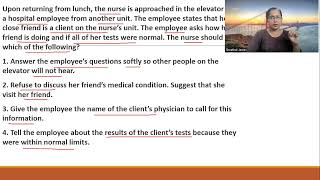 NCLEX RN QUESTION  PATIENT CONFIDENTIALITYPRIVACY RNPREPDHAHAADPROMETRIC CRACK RN EXAMMALAYALAM [upl. by Belier]