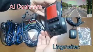 AI Dashcam 3 channel with DMS ADAS 4G GPS SOS button [upl. by Nilya]