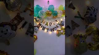 Balloon arch without stand shorts birthdaydecoration animaltheme [upl. by Aihsat569]