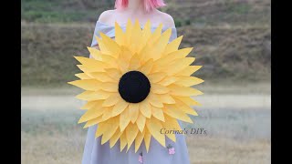 133 Floarea soarelui giganta din hartie creponata  giant paper sunflower [upl. by Enirac]