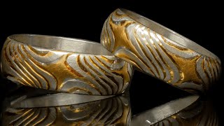 Fascination Mokume Gane  Part of you is part of me  Silver and gold ring [upl. by Pia]