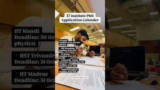 phd admission india research science dates calendar admission iit iiser nit education [upl. by Iy87]