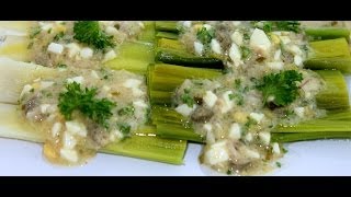 Poached leeks and vinaigrette  Sauce Ravigote [upl. by Waldack]