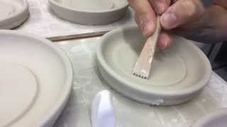 Making a Wheel Thrown Garlic Grater Part 2 [upl. by Gnov]