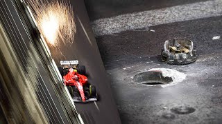 Carlos Sainz’s Ferrari Damaged During Formula 1 Practice [upl. by Aillil]