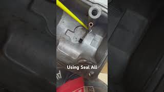 Using Seal All for patching overflow tube on 1987 TW200 [upl. by Ailadi]