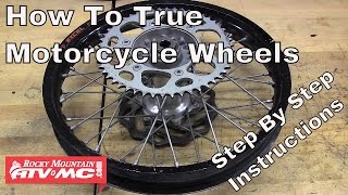 How To True a Motorcycle Wheel  Rocky Mountain ATVMC [upl. by Ardnasac]