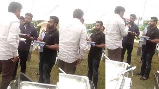 Balakrishna having lunch with Jr Ntr and Kalyanram at Harikrishna house [upl. by Llennol]