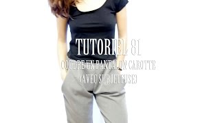 Tutoriel 81  Coudre un pantalon carotte avec surjeteuse [upl. by Kilan]