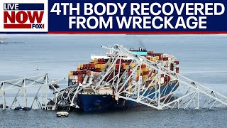 Baltimore bridge collapse Body of 4th victim recovered FBI opens criminal probe  LiveNOW from FOX [upl. by Kirad]