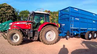 2014 Massey Ferguson 7618 Tractor With Stewart Trailer [upl. by Aerona]