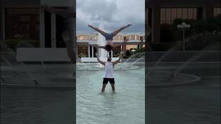 Death DROP over water 😳🫣fitness acro fitnesscenter artist stunt fitnessgym gym [upl. by Eelrebma]