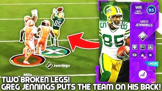 Greg Jennings PUTS THE TEAM ON HIS BACK w TWO BROKEN LEGS Madden 21 [upl. by Yelbmik]