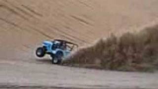 Willys CJ3B jeep goes to the top of massive sand dune [upl. by Ayiak]