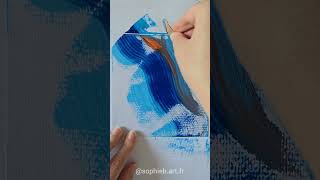 Blue Wave Art Creative Journey with Acrylics  Vagues Bleues  Processus Créatif en Acrylique [upl. by Deeann]