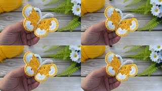 A gorgeous threedimensional crochet butterfly made with just two threads and a crochet hook [upl. by Barbabas]