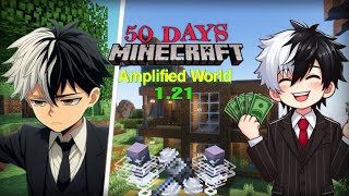 I Survived 50 Days In Amplified World In Minecraft 121 100dayssurvival minecraft 50dayschallenge [upl. by Bradwell]