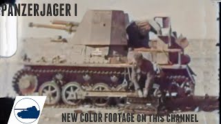 WW2 Color Footage Panzerjäger I  4 7 cm PaK t [upl. by Natsirk]