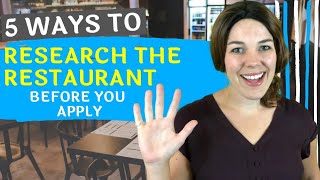 5 Ways To Research A Restaurant BEFORE Your Interview  How To Prepare For A Restaurant Interview [upl. by Rizika173]