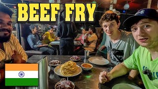 First Time Eating Beef Fry and Kerala Porotta With Our New Indian Friend 🇮🇳 [upl. by Ragas]