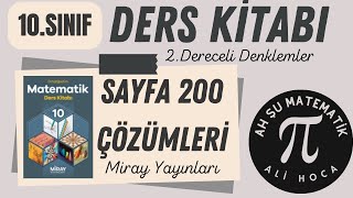 10Sınıf Matematik Kitabı Sayfa 200 CevaplarıÇözümleri Miray Yayınları [upl. by Taylor832]