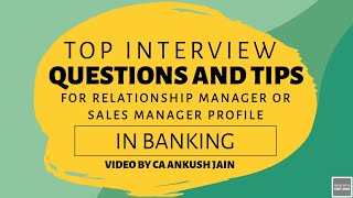 Top Interview questions for Relationship manager or Sales manager profile in Banking In Hindi [upl. by Adev]