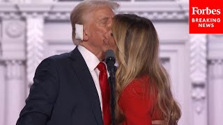 HAPPENING NOW Trumps Wife Melania And Family Join Him Onstage At The RNC After He Wraps Up Speech [upl. by Acinaj]