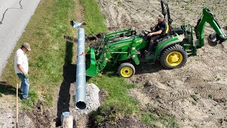 DIY Culvert Installation with Compact Tractor [upl. by Llerrehs]