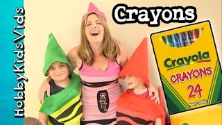 Extra Crayon Family Fun Crayola Arts N Crafts  Bloopers HobbyKidsVids [upl. by Reteip]