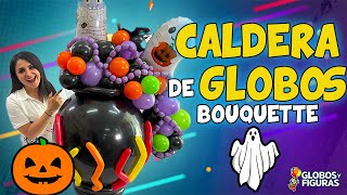 Halloween Ideas  Caldera de Globos para Decoración  Tutorial Paso a Paso  Globos y Figuras [upl. by Geanine]