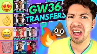 FPL GW36 BEST DOUBLE GW PLAYERS  Transfer Tier List for Gameweek 36  Fantasy Premier League [upl. by Nahsrad181]