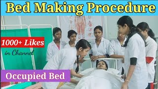 Occupied Bed Making  Bed Making Procedure  Medical and Nursing  Health Sector With Surajit [upl. by Kreda]