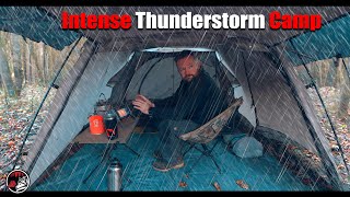 Surviving a Severe Thunderstorm with Hail in a Hot Tent  ASMR Camping Adventure [upl. by Dippold11]