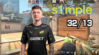 s1mple OVERPASS POV （3213）Premier ￨ 2 Quadro Kills ￨ CS2 OVERPASS POV Dec 09 2023 [upl. by Mateya]