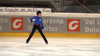 Vincent Zhou USA Val Gardena spring trophy 2013 novice boys short [upl. by Coopersmith]