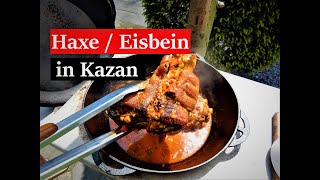 Haxe  Eisbein und Tomatensuppe aus dem Kazan oder Dutch Oven Pork knuckle German Recipes Рулька [upl. by Romelle]