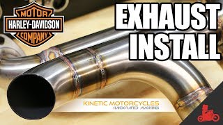 How To Harley Sportster Exhaust Install Kinetic Motorcycles [upl. by Veejar]