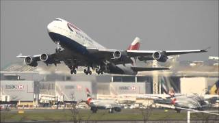 Heavy Sunset Departures \ London Heathrow Airport 020412 [upl. by Toni]