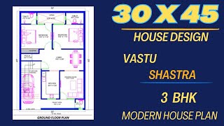 3045 House Plan  30 by 45 house map  30 by 45 Ghar ka naksha  Girish Architecture [upl. by Floris]