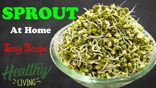 हरी मूंग को घर पर कैसे अंकुरित करें  How to grow sprout at home [upl. by Eartnoed]