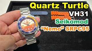 Quartz Turtle Nemo SRPC95 VH31 Seikomod [upl. by Lalo]