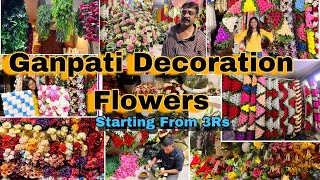 Ganpati Decoration item  Artificial Flowers Start From 3 Rs  Decoration Flowers in Wholsale Price [upl. by Ahtnamys]