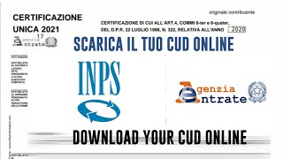 CERTIFICAZIONE UNICA 2021 COME SCARICARE IL TUO CUD ONLINE  How to download your CUD online [upl. by Namaj882]