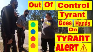 🟡Tyrant out of Control Deputy goes hands on🔴 TYRANT ALERT 🔴⚠ viral 🔵1st amendment audit fail [upl. by Acemahs972]