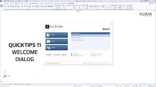 Quicktip 11 Get started in Allplan with our guide to the quotWelcome Dialogquot [upl. by Brendin113]