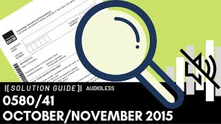 058041 OctoberNovember 2015 Marking Scheme MS [upl. by Chi]