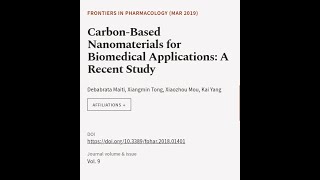 CarbonBased Nanomaterials for Biomedical Applications A Recent Study  RTCLTV [upl. by Labana]