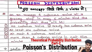 Poissons distributions  Theoretical Probability Distribution part2 MBS MBA MPA Engineering [upl. by Nylanej]