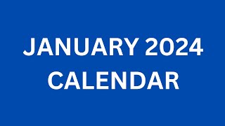 January 2024 Calendar Printable Templates with Holidays USA India UK Canada Australia Calendar [upl. by Litt]